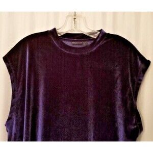 Velour Women's Boutique Top Cap Sleeve Boutique Chic Navy Blue Size Small